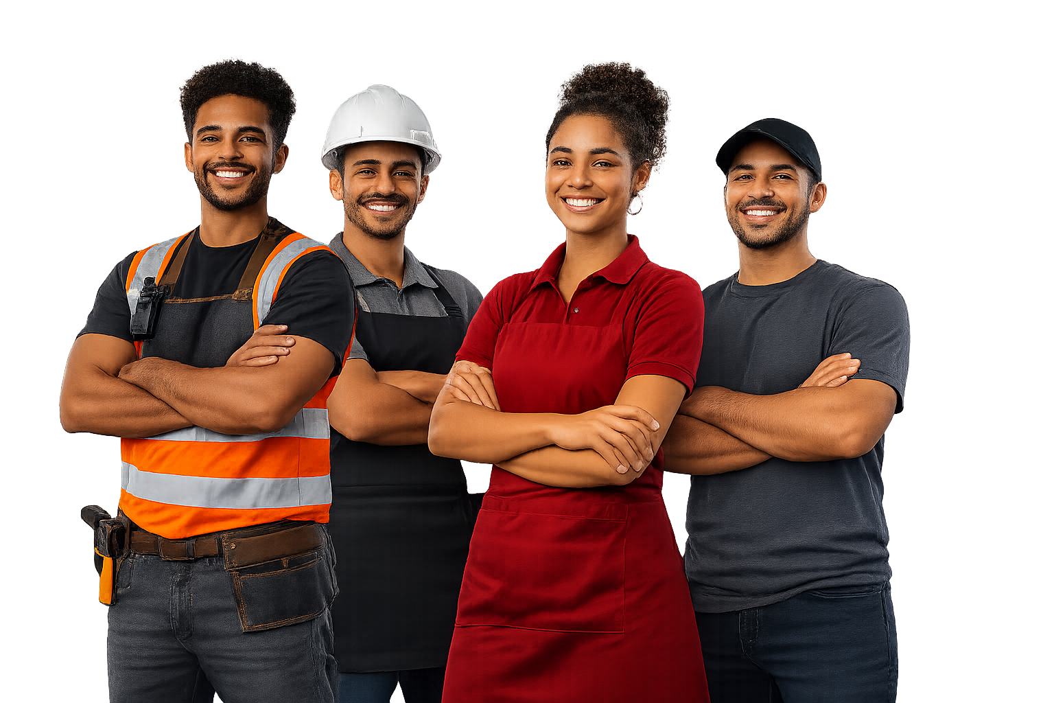 Trabalhadores brasileiros de diversas profissões